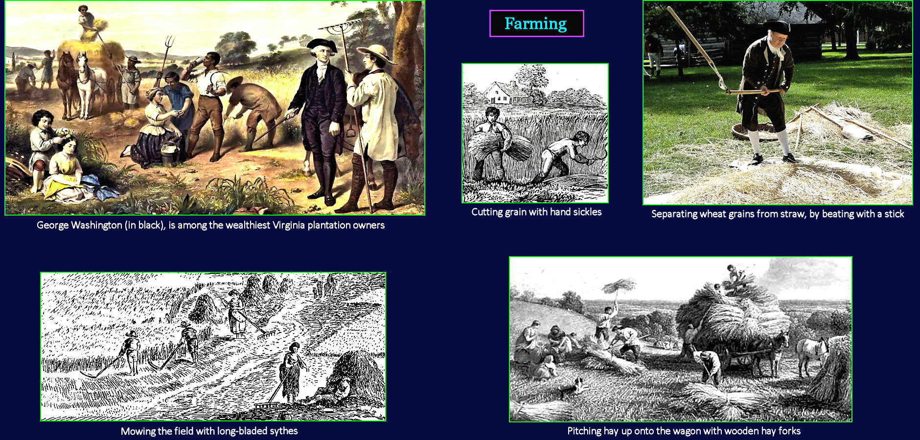 Colonial farming, 1750
